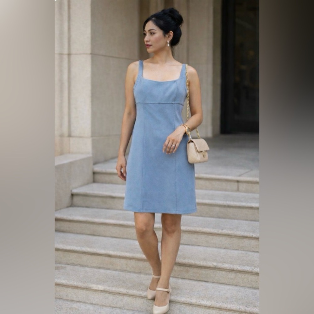 Forever 21 Women's Mini Dress Size S Jr Periwinkle Blue Empire Bust Retro